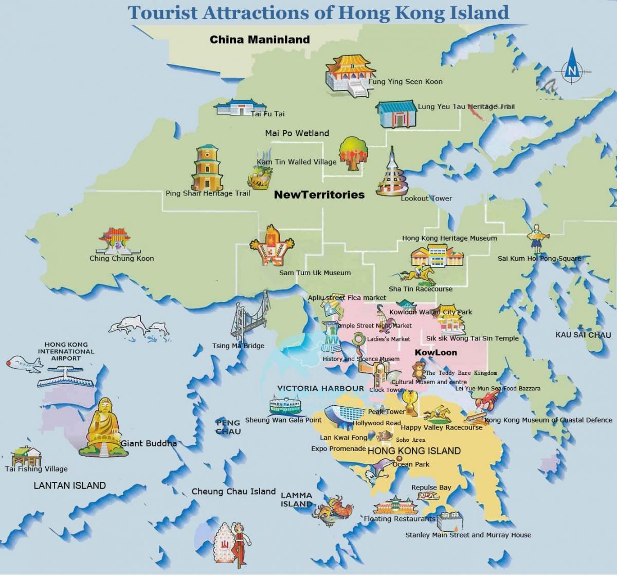 mapa da ilha de Hong Kong