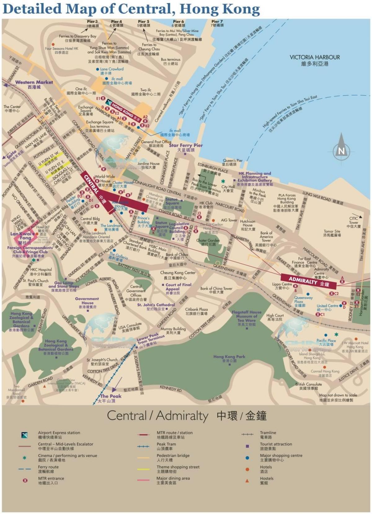 Hong Kong central mapa