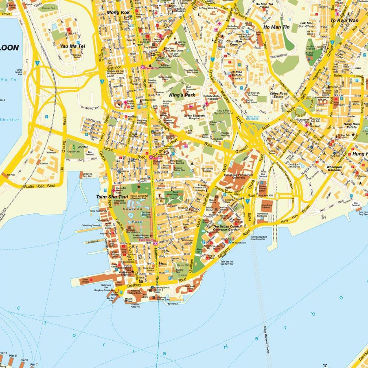 Hong Kong mapa da cidade