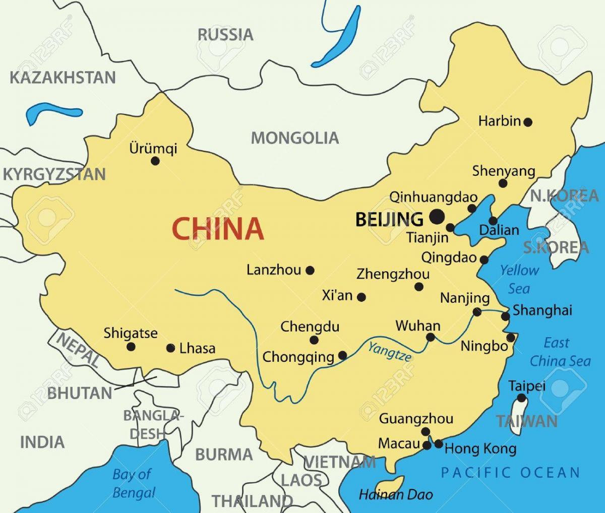 mapa de Taiwan e Hong Kong