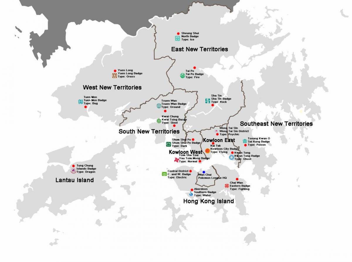 mapa de Hong Kong distritos