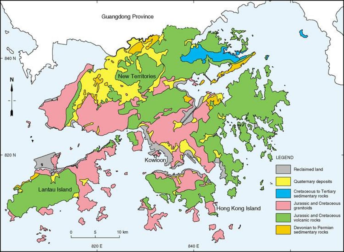 mapa geológico de Hong Kong