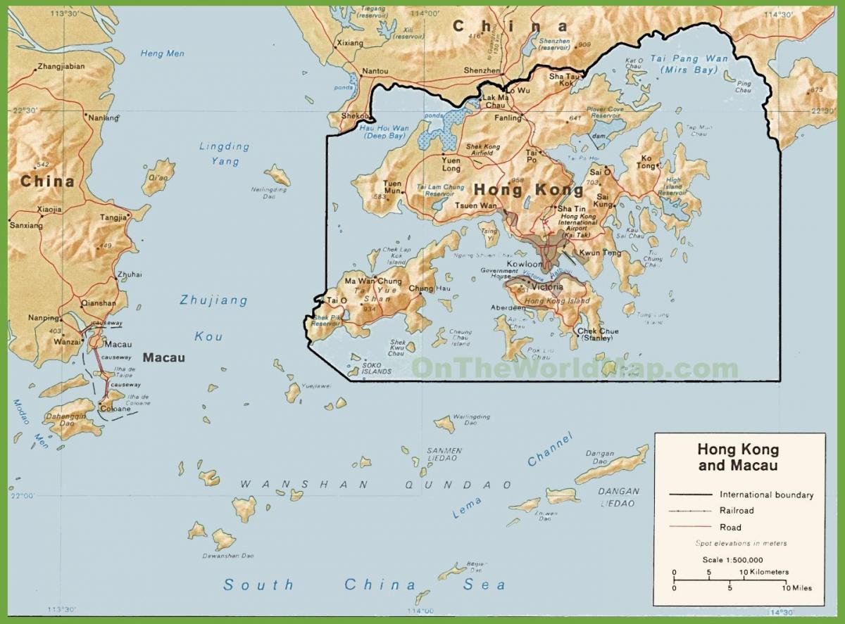 mapa político de Hong Kong