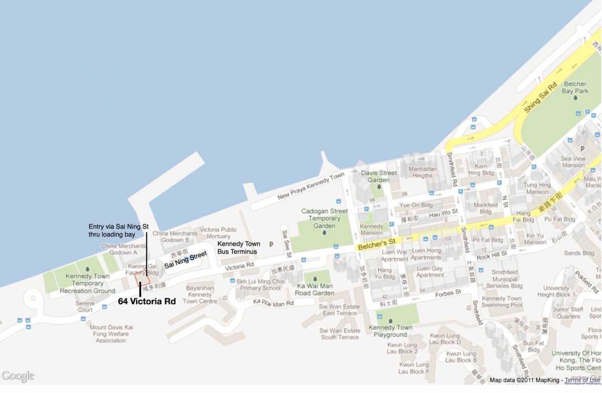 MTR Kennedy town estação mapa