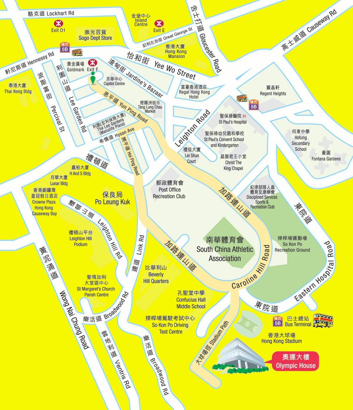 Estação olímpica MTR mapa