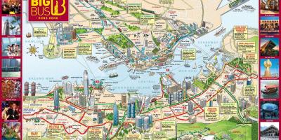 Hong Kong big bus tour mapa