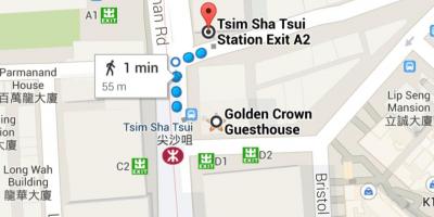Estação MTR Tsim Sha Tsui mapa