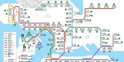 Hong Kong mapa de transporte público