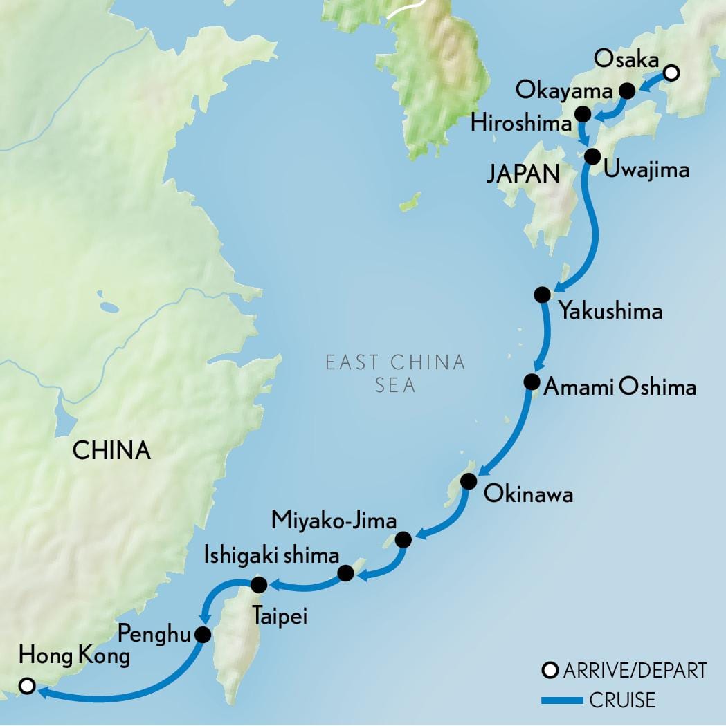 mapa de Hong Kong e o japão