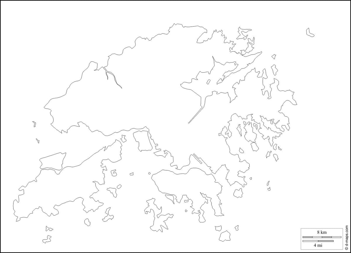 Esboço de mapa de Hong Kong