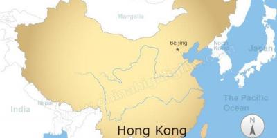Mapa da China e de Hong Kong