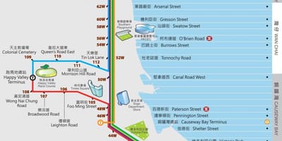 Hong Kong ding ding eléctrico mapa