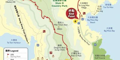 Caminhadas mapa de Hong Kong