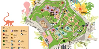 Mapa de Hong Kong e jardins zoológicos e botânicos