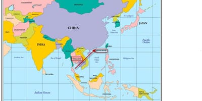 Hong Kong no mapa da ásia