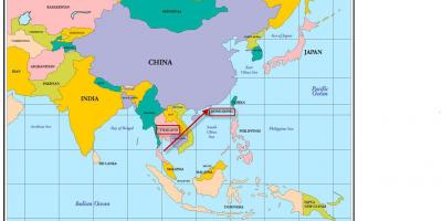 Hong Kong no mapa da ásia