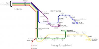 Hong Kong ônibus mapa de rotas