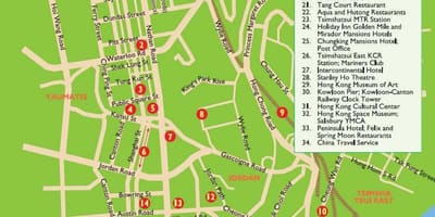 Kowloon atrações mapa
